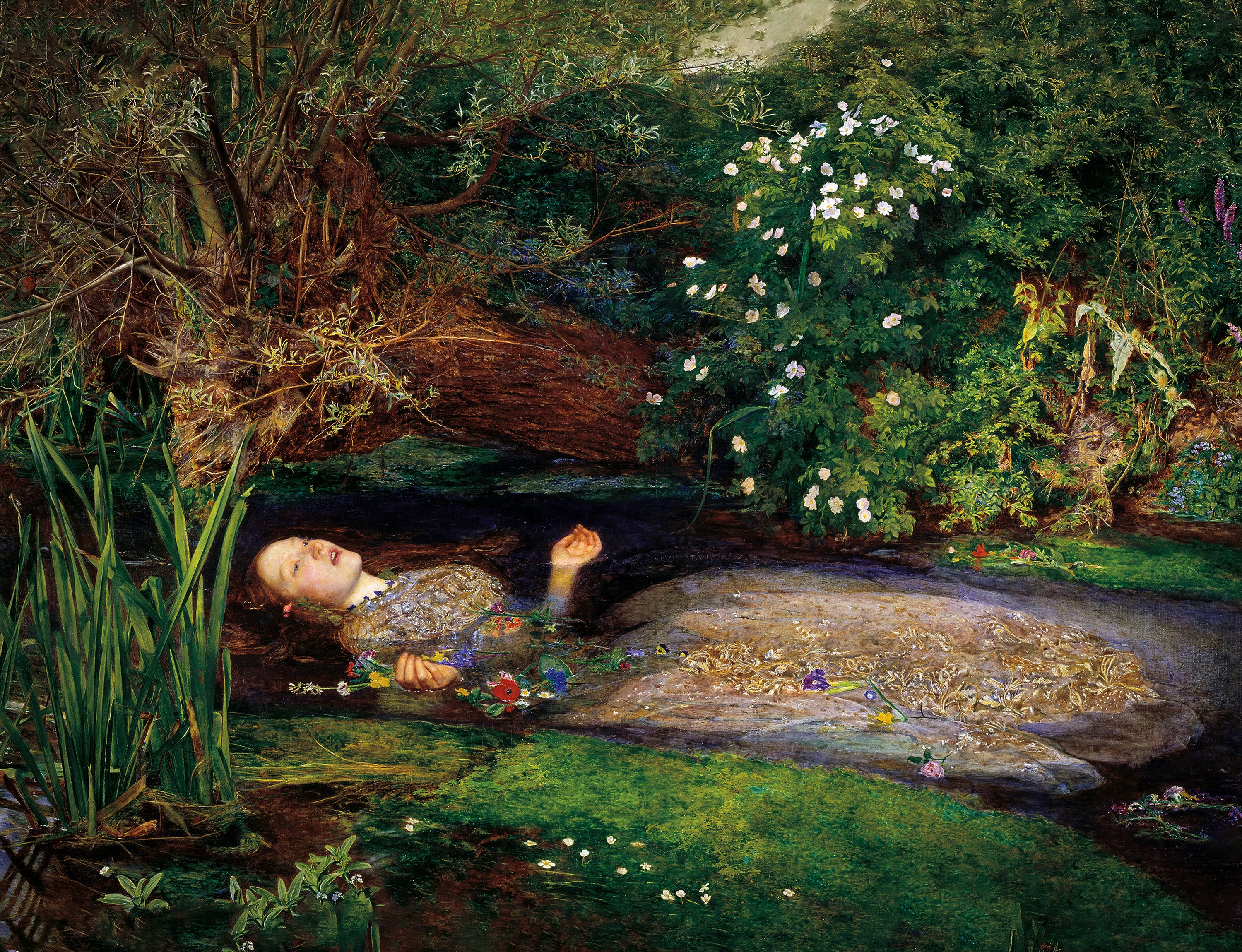 オフィーリアの絵画版画：ジョン・エヴァレット・ミレー、ラファエル前