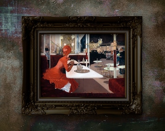 Fernand Lungren "In the Café" Art Print | Vintage Cafe Wall Decor | Matte Paper Poster | Artistic Gift