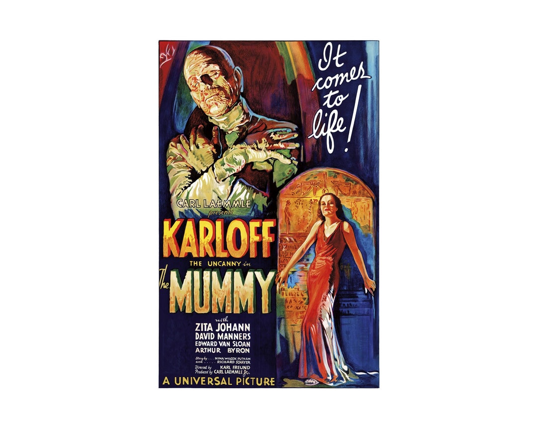 Classic Horror Movie Poster the Mummy With Boris Karloff. the Mummy