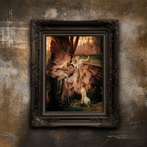 Herbert James Draper The Lament for Icarus. Pre-Raphaelite print. Old Masters Classical Paintings. Reproduction oil painting print. Unframed