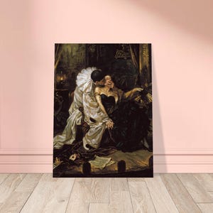 Pierrot’s Kiss Dark Romantic Art Print - Gothic Wall Decor, Moody Victorian Aesthetic Poster, Carlos Bonvalot Inspired Wall Art image 13