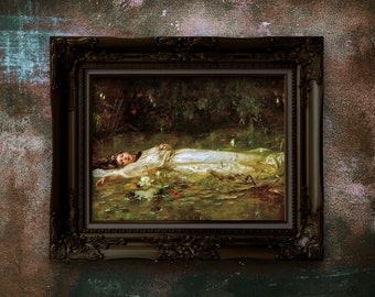 ヘイザーによるオフィーリアのアートプリント：ロマンティックな