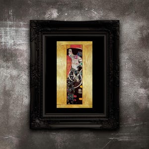 Póster de Judith II de Gustav Klimt: Reproducción Art Nouveau oscura