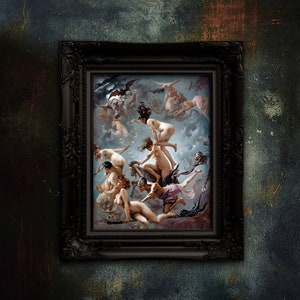 Witches Going to The Sabbath by Luis Ricardo Falero. 1878 Print Poster. Digitally Remastered. No White Border. Unframed