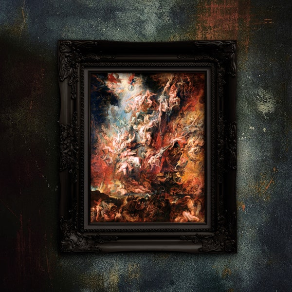 La Chute des damnés de Peter Paul Rubens. Rubens Fall Of Print. Reproduction de peinture classique. Impression artistique