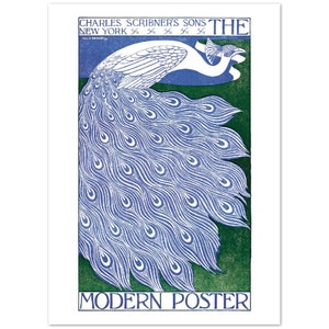 Peacock Art Nouveau Poster by William Bradley: Remastered Print