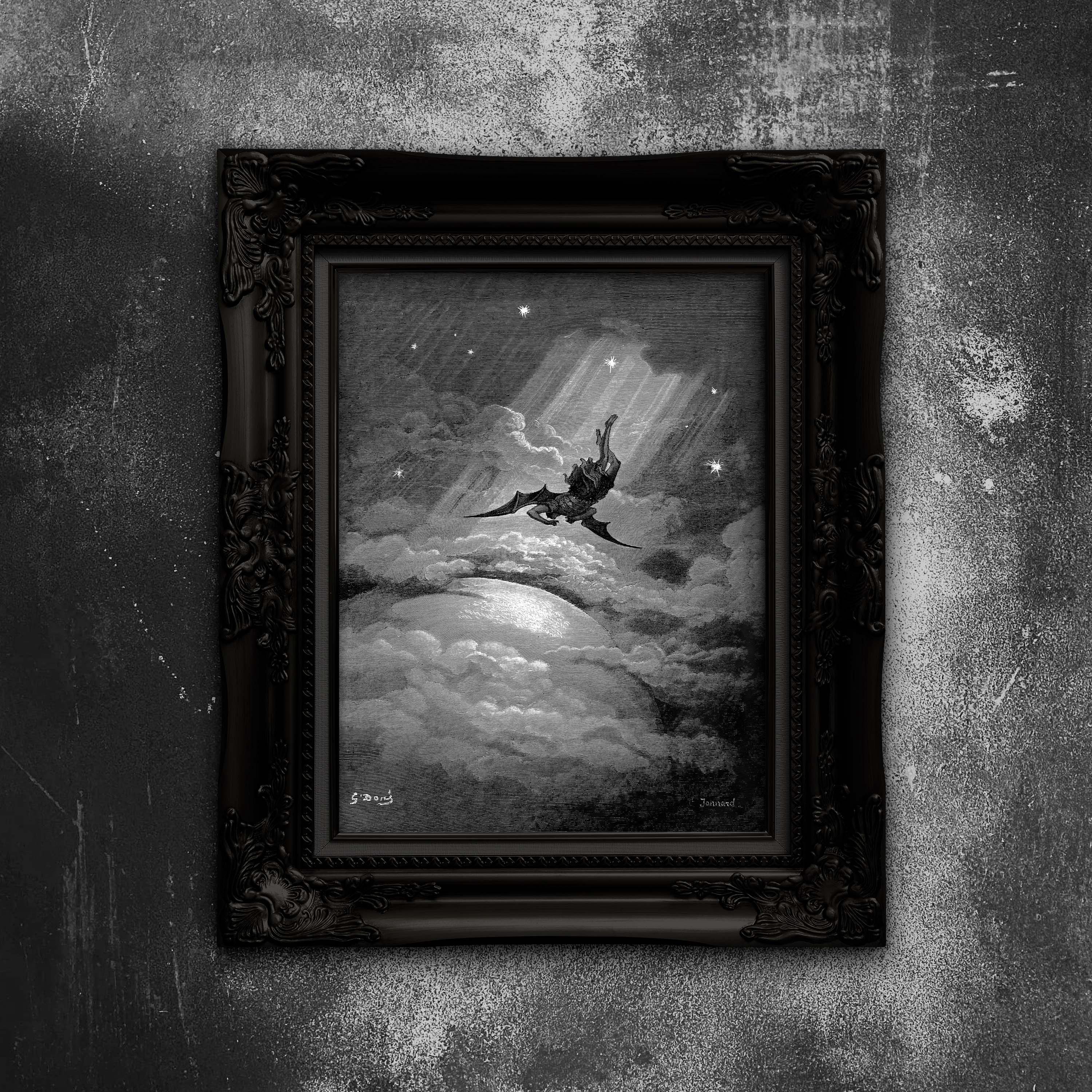 ルシファー堕天使の版画：ギュスターヴ・ドレの失楽園ゴシックアート