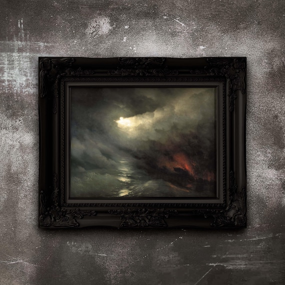 Aivazovsky Seascape Poster: Dark Romantic Art Print
