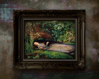 John Everett Millais Ophelia Painting. Millais Ophelia Art. Pre-Raphaelite Art. Hamlet, William Shakespeare. Art Teacher Gift. Unframed