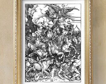 アルブレヒト・デューラー：黙示録の四騎士、ルネサンス木版画 - Etsy 日本