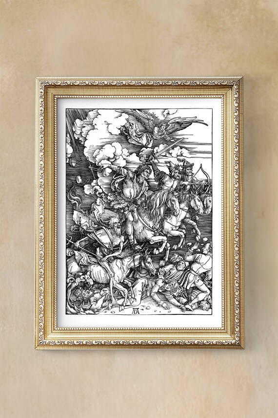 アルブレヒト・デューラー：黙示録の四騎士、ルネサンス木版画 - Etsy 日本