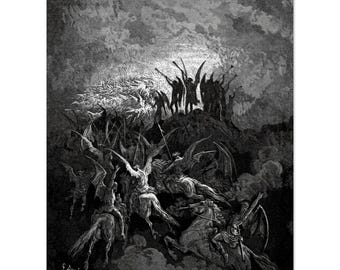 Gustave Dore Rebel Angels Print, Dark Academia Wall Art, Paradise Lost Fine Art Poster, Gothic Literary Decor, Classic Literature Gift