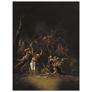 Pôster Salvator Rosa Witches Sabbath | Arte Oculta Gótica Sombria | Papel Fosco Premium | Decoração para Casa imagem 2