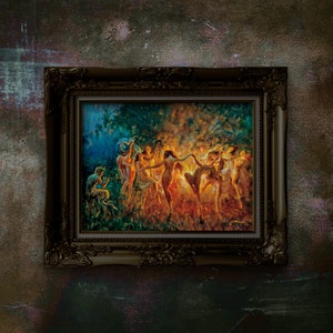 Joseph Tomanek Fire Dance Art Print: Gothic Nymphs, Dark Academia