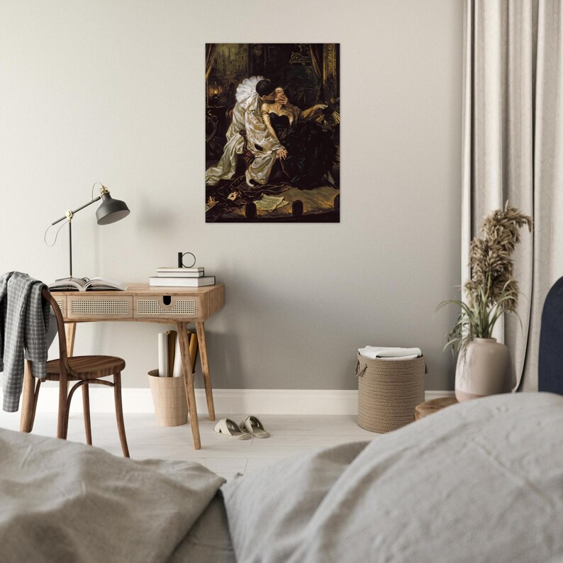 Pierrot’s Kiss Dark Romantic Art Print - Gothic Wall Decor, Moody Victorian Aesthetic Poster, Carlos Bonvalot Inspired Wall Art image 16