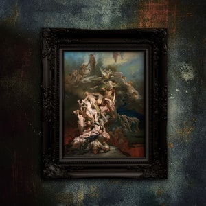 Heaven and Hell by Octave Tassaert - Dark Art Print for your Home Decor. Premium Matte Paper Poster