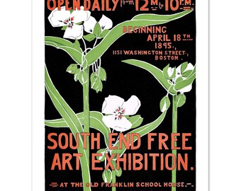 Art Nouveau Exhibition Poster: Vintage Floral Wall Art - Etsy