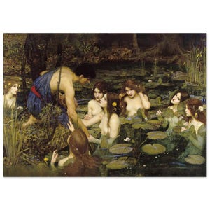 Hylas and the Nymphs Print: Waterhouse Pre-Raphaelite Art Poster A0 (84.1 x 118.9  cm)