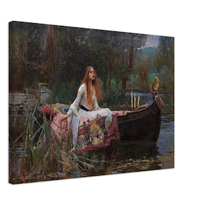 Lady Of Shalott by John Waterhouse. Waterhouse Painting. Pre-Raphaelite Painting. Fine Art Print. Canvas Print