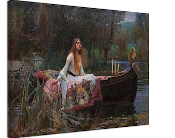 Impresión en lienzo de La Dama de Shalott: John Waterhouse, Bellas Artes Prerrafaelitas