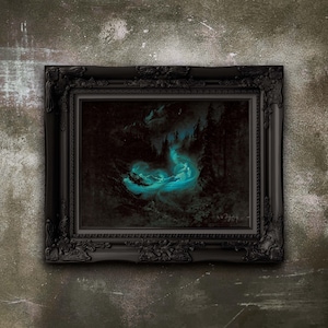 The Fairy Dance  - Dark Art Print by Karl Wilhelm Diefenbach - Premium Matte Paper Print. Unframed