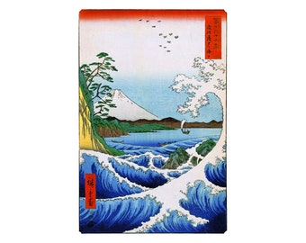 Utagawa Hiroshige Print. Seascape in Satta in the Province of Suruga. Japanese Ukiyo-E. Japanese Art Print. Japanese Poster. Unframed