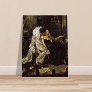 Pierrot’s Kiss Dark Romantic Art Print - Gothic Wall Decor, Moody Victorian Aesthetic Poster, Carlos Bonvalot Inspired Wall Art image 8