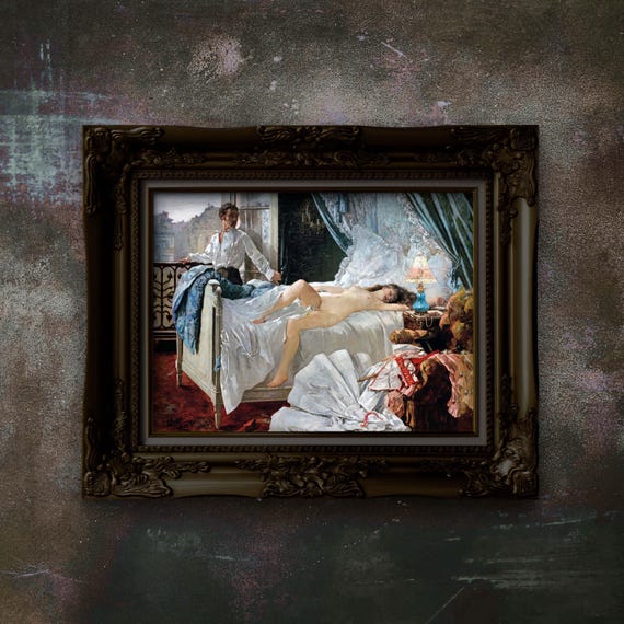 Rolla by Henri Gervex: Romantic Couple Art Print on Matte Paper
