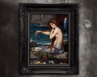 Stampa artistica della sirena: poster preraffaellita di John William Waterhouse