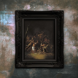 Pôster Salvator Rosa Witches Sabbath | Arte Oculta Gótica Sombria | Papel Fosco Premium | Decoração para Casa imagem 1