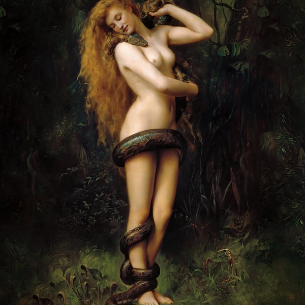 Lilith Print. John Collier Lilith Print. Gothic Art Print Painting Reproduction. Vintage Poster Wall Décor. Digitally Restored Unframed