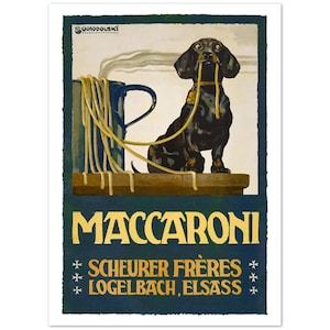 Dachshund print. Dachshund gift. Dachshund Art. Siegmund von Suchodolski, MACCARONI Scheurer Freres Logenbach, Elsass. Print. Unframed