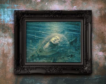 Plakat „Śmierć Orfeusza”, mitologiczna reprodukcja Jean Delville, starożytna grecka sztuka ścienna, reprodukcja obrazu symbolistycznego, wystrój domu