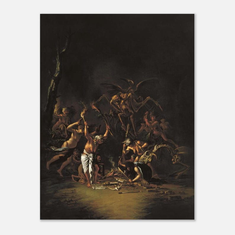 Pôster Salvator Rosa Witches Sabbath | Arte Oculta Gótica Sombria | Papel Fosco Premium | Decoração para Casa imagem 15