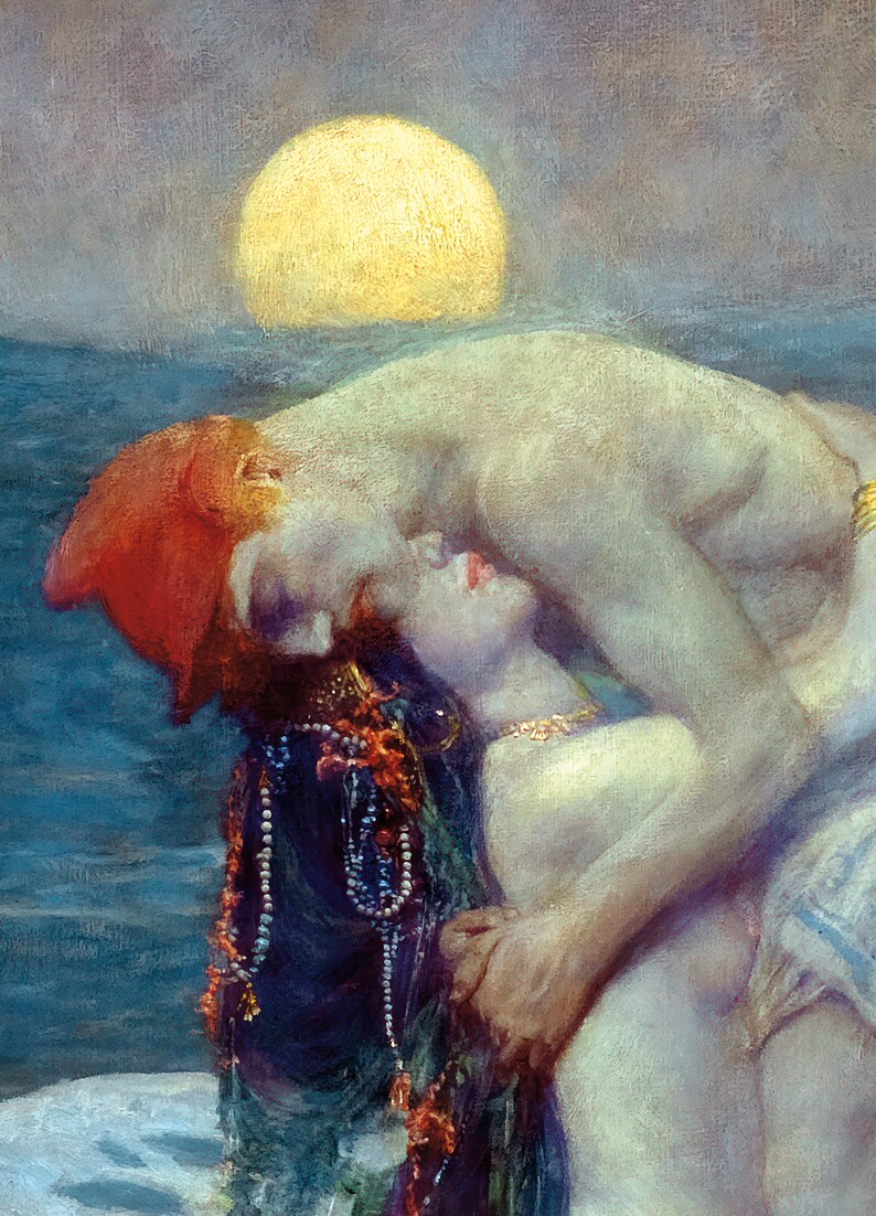 Howard Pyle Mermaid Art Print: Vintage Art Nouveau, Fantasy Wall Decor image 4