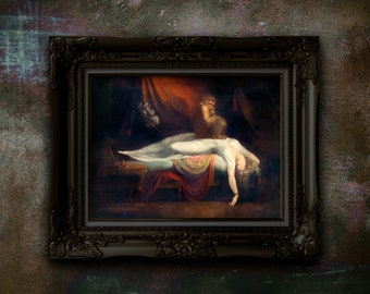 Henry Fuseli The Nightmare 1781 Fantasy Art Print. Old Master Goth Style Occult Art. Unframed. No white Border.  Matte Paper Poster