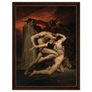Dante And Virgil in Hell Framed Canvas Print – Digitally Remastered Art for Your Home