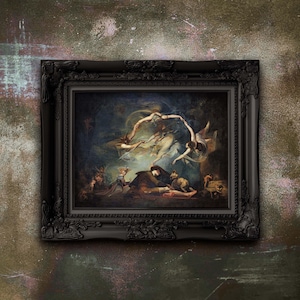 Dancing Witches Art Print by Henry Fuseli: Vintage Gothic Decor