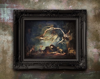 Dancing Witches Art Print by Henry Fuseli: Vintage Gothic Decor