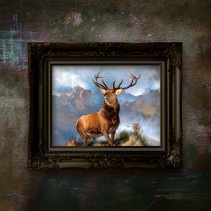 Monarch of the Glen Art Print: Scottish Stag Painting, Home Decor (Unframed)