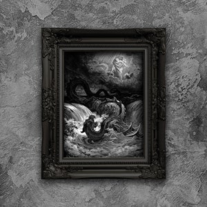 Gustave Dore Print: The Destruction of Leviathan, Vintage Bible Art