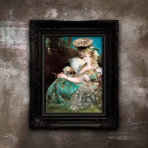 Die Liebeserklärung: Romantischer Vintage Kunstdruck - Premium Poster matt von Hans Makart