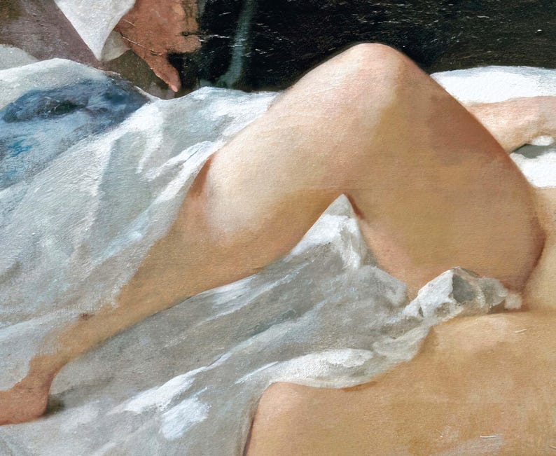 Rolla by Henri Gervex - Romantic Couple Art Print on Premium Matte Paper. Unframed