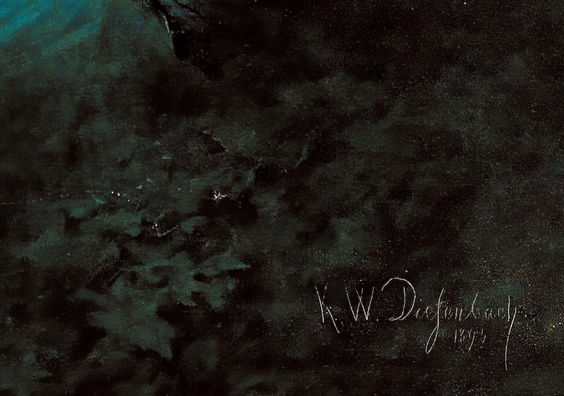 The Fairy Dance  - Dark Art Print by Karl Wilhelm Diefenbach - Premium Matte Paper Print