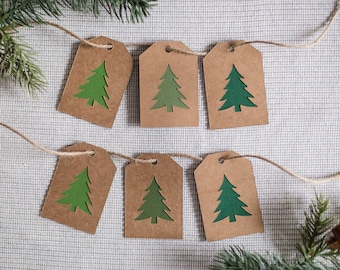 Handmade Ombre Christmas Tree Gift Tags: Farmhouse Holiday Set
