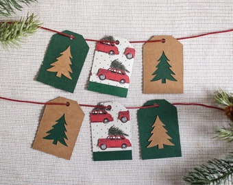 Vintage Christmas Gift Tags, Christmas Trees, Christmas Gift Tags, Holiday Gift Tags, Vintage, Handmade Gift Tags, Vintage Christmas