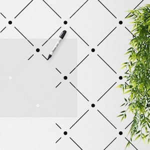 Geometric Plaid Wall Stencil: DIY Home Decor (12x12)