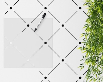 Geometric Wall Stencil | Square Plaid Wall Stencil | Diagonal Plaid Wall Stencil | DIY Projects | Sharpie Wall Stencil | Stencil For Walls