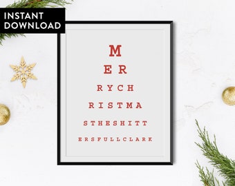 Funny Christmas Bathroom Sign: Shitters Full Clark Quote (Digital Download)