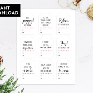Printable Funny Christmas Gift Tags, Sarcastic Christmas Tags, Funny Christmas, Humorous Holiday Gift Tags, Digital Tags, Rae Dunn Inspired